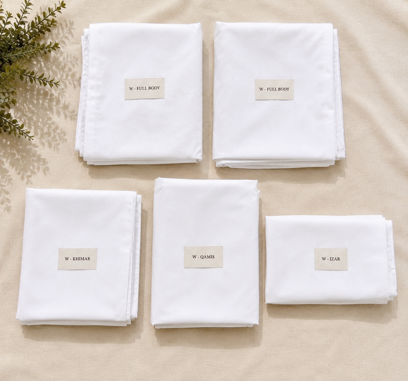 Women's Kafan Set (5-Piece) — Islamic Burial Shroud